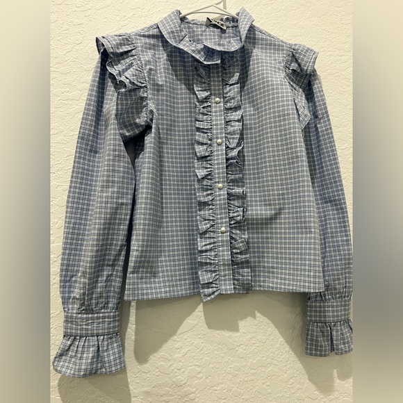 Batsheva Tops - ⬇️PRICE⬇️ 
BATSHEVA • Women’s Long Sleeve Plaid Shirt • size 6 •